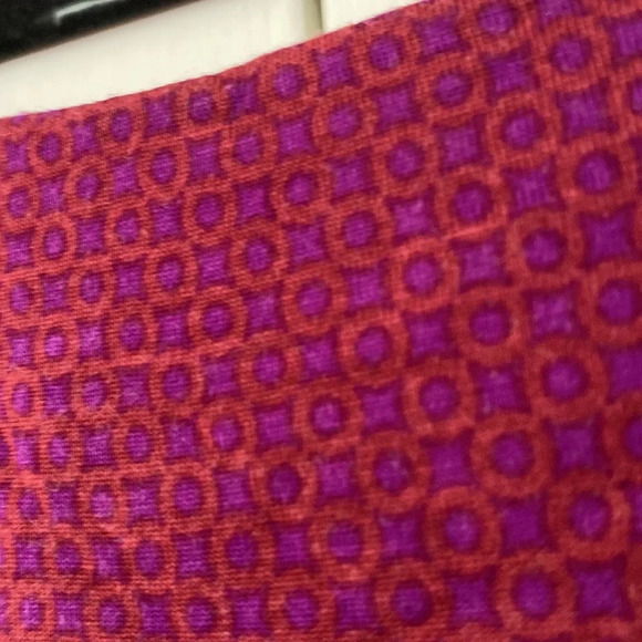 CAbi #3084 Celebrate Geometric Dot Drape Neck Maroon Cream Purple Blouse Rayon S - Picture 10 of 10